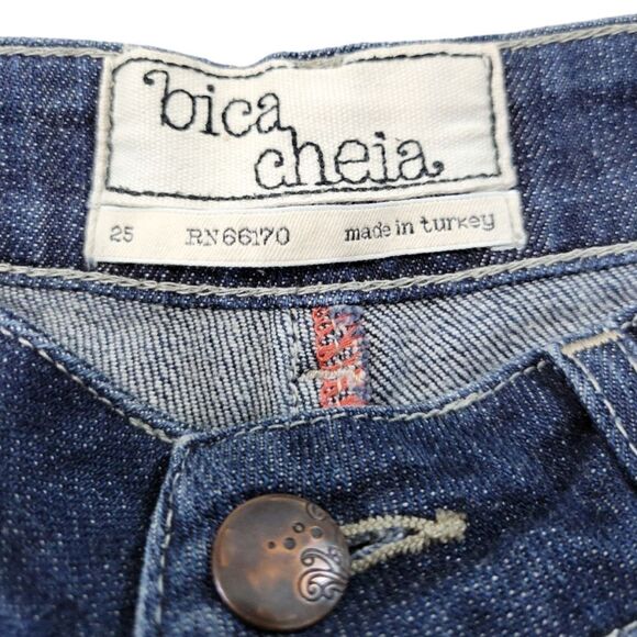 Bica Cheia Shorts Size 25 W27"xL13" Anthropologie Jean Shorts Blue Denim Shorts - Picture 5 of 5